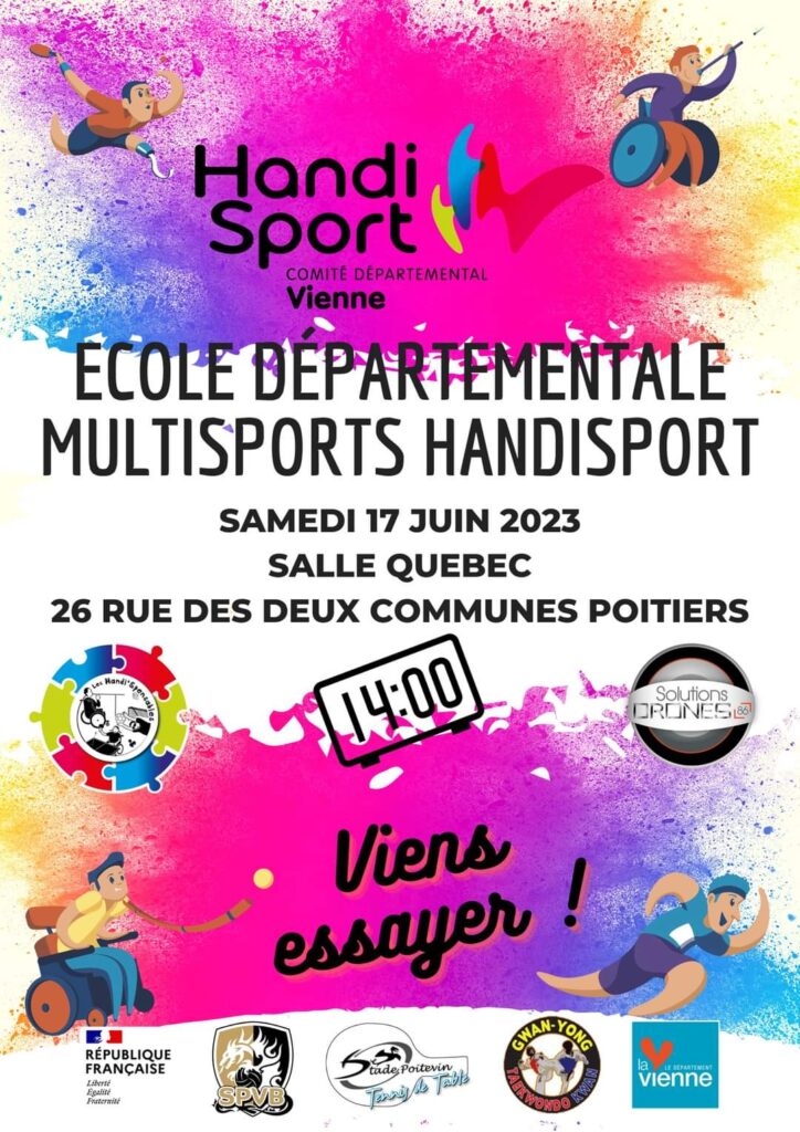 Affiche de l'école départementale multisports handisport du 17 juin 2023